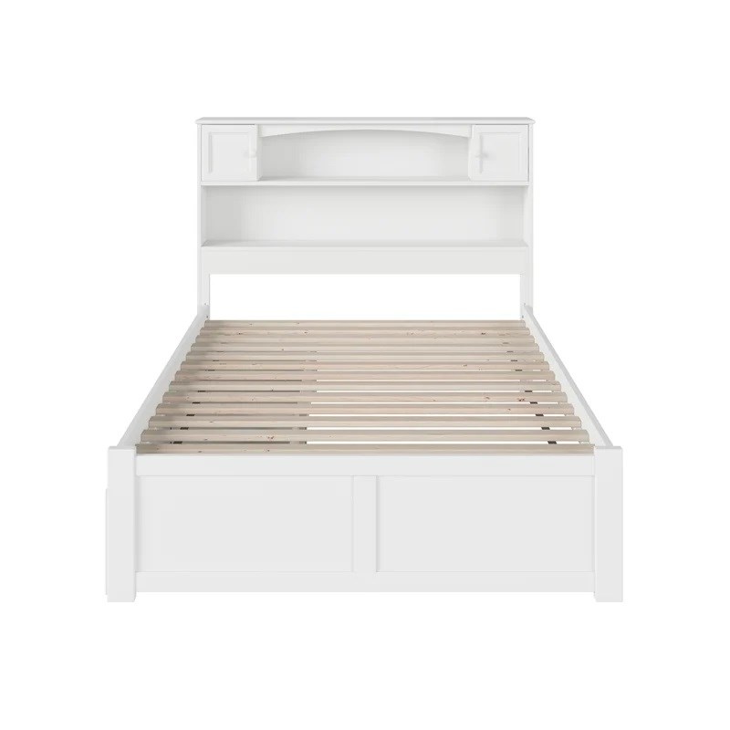 Leo & Lacey Transitional Solid Wood Urban Full Storage Platform Bed in White