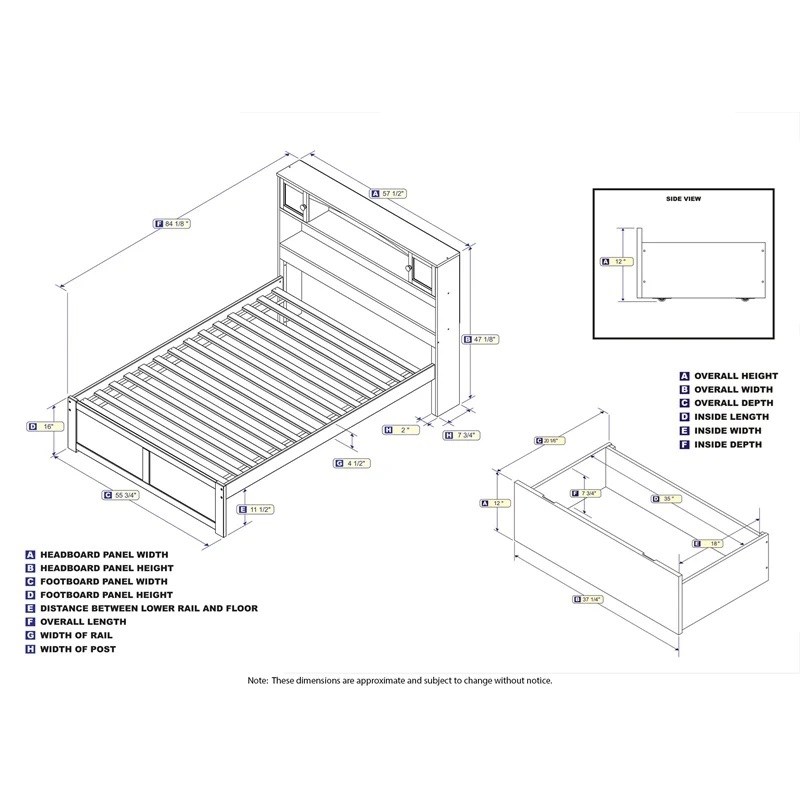 Leo & Lacey Transitional Solid Wood Urban Full Storage Platform Bed in White