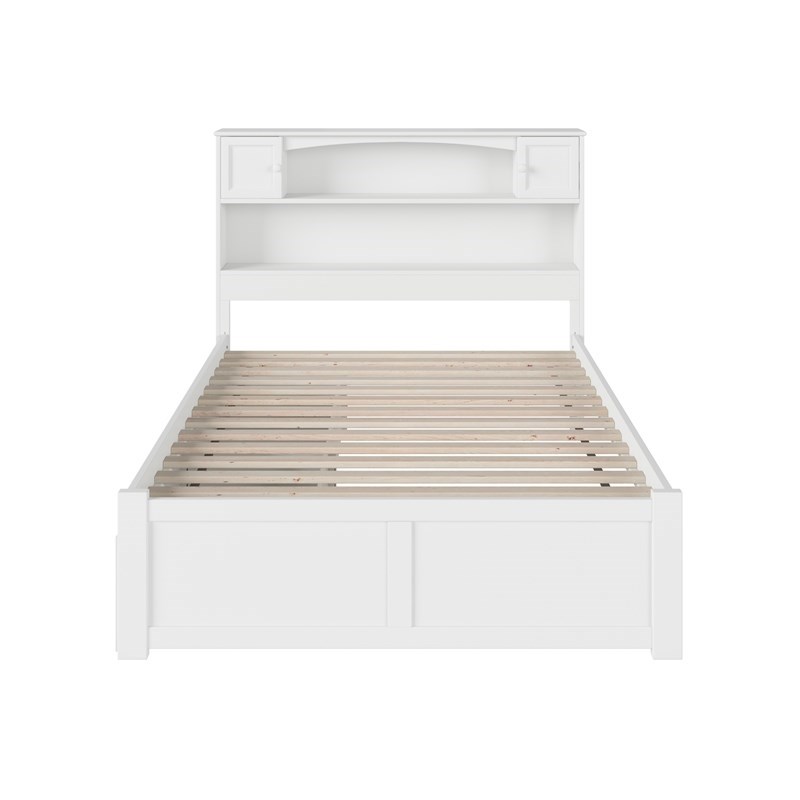 Leo & Lacey Transitional Solid Wood Urban Full Storage Platform Bed in White