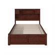 Leo & Lacey Transitional Solid Wood Urban Full Storage Platform Bed in Walnut