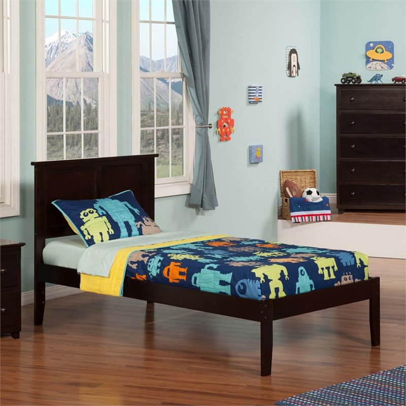 Leo & Lacey Madison Twin XL Solid Wood Platform Bed in Espresso