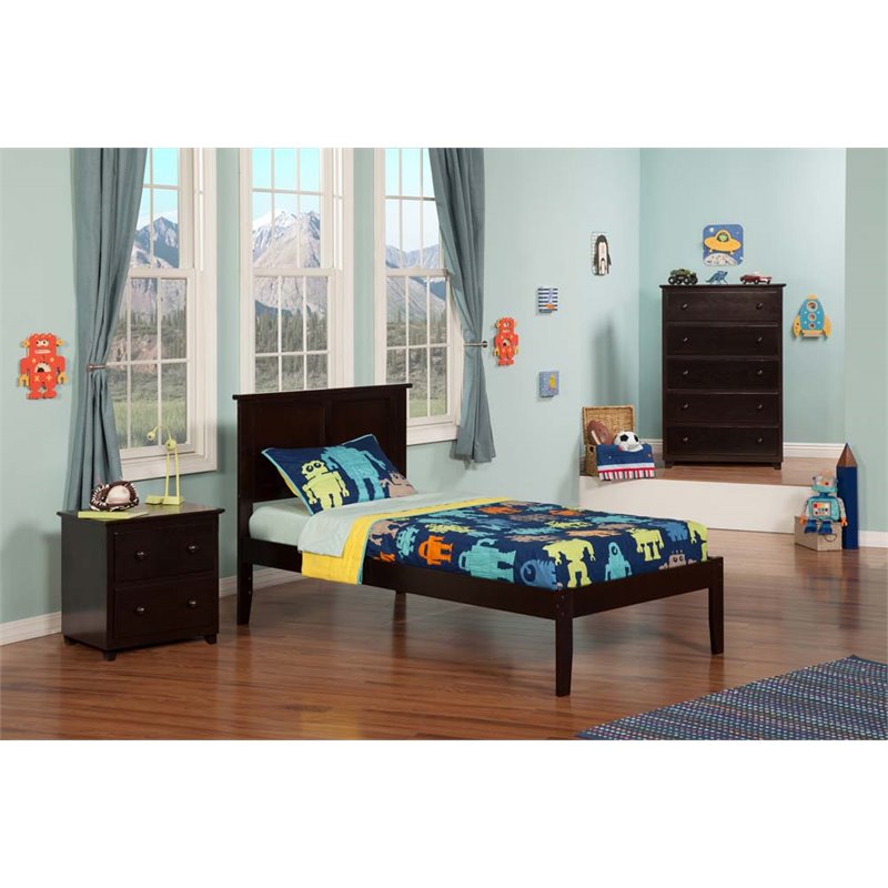 Leo & Lacey Madison Twin XL Solid Wood Platform Bed in Espresso