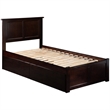 Leo & Lacey Madison Twin XL Wood Platform Bed and Storage Drawers in Espresso