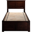 Leo & Lacey Madison Twin XL Wood Platform Bed and Storage Drawers in Espresso
