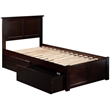 Leo & Lacey Madison Twin XL Wood Platform Bed and Storage Drawers in Espresso
