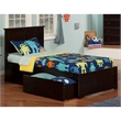 Leo & Lacey Madison Twin XL Wood Platform Bed and Storage Drawers in Espresso
