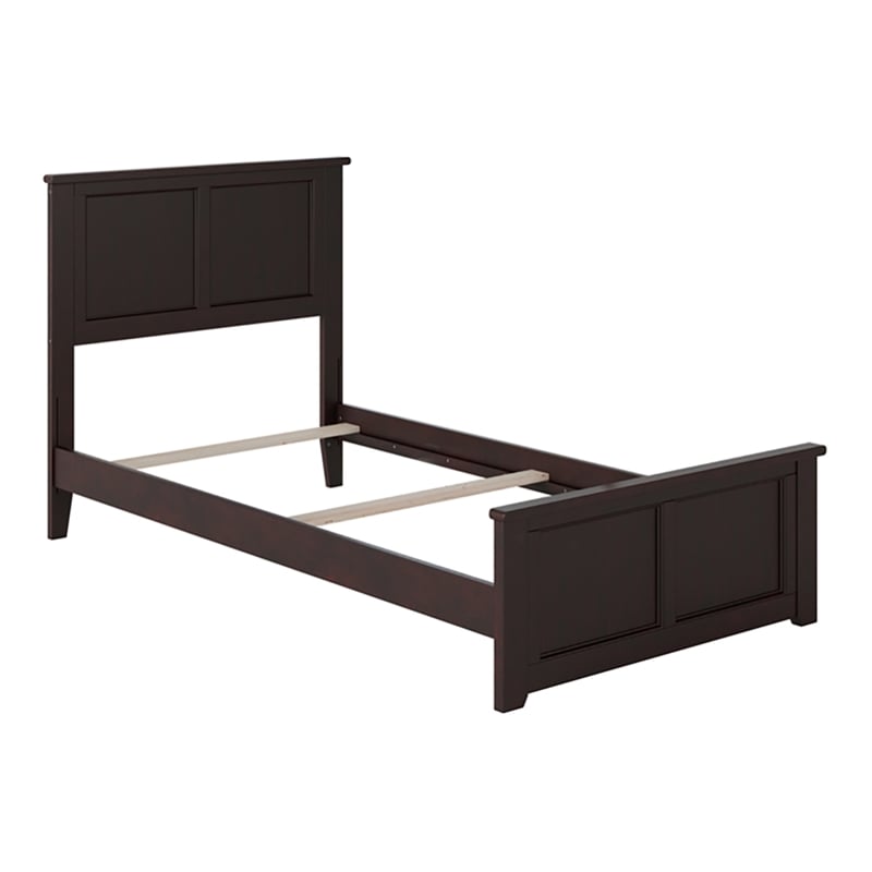 Leo & Lacey Madison Twin XL Wood Foundation Bed w/Matching Footboard in Espresso