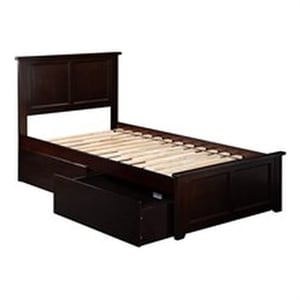 Leo & Lacey Madison Twin XL Platform Bed  & Drawers in Espresso