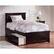 Leo & Lacey Madison Twin XL Platform Bed  & Drawers in Espresso