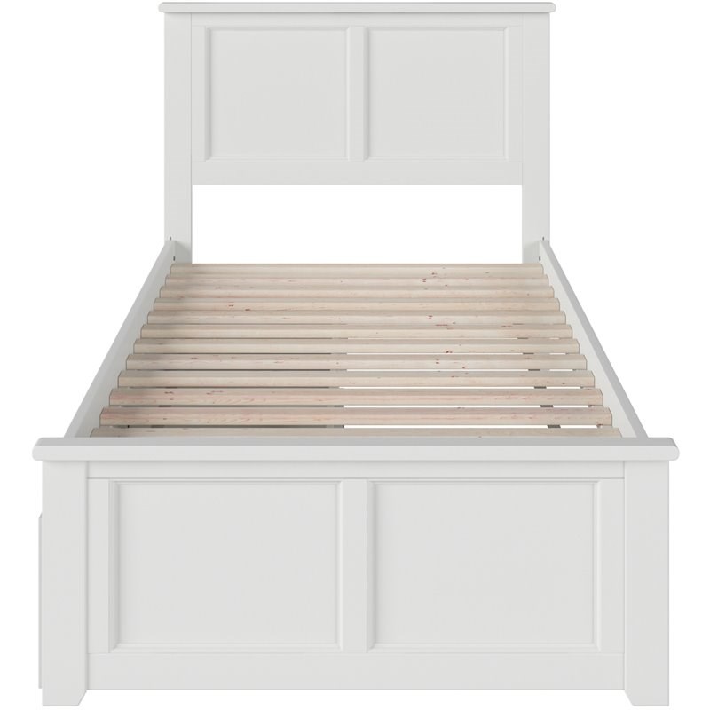 Leo & Lacey Madison Twin XL Platform Bed  & Storage Drawers in White