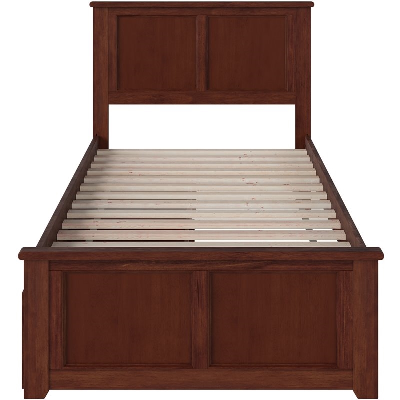 Leo & Lacey Madison Twin XL Platform Bed  & Storage Drawers in Walnut