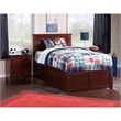 Leo & Lacey Madison Twin Wood Platform Bed and Twin Trundle in Walnut