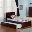 Leo & Lacey Madison Twin Wood Platform Bed and Twin Trundle in Walnut