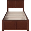 Leo & Lacey Madison Twin Wood Platform Bed and Twin Trundle in Walnut