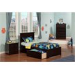 Leo & Lacey Madison Twin Wood Platform Bed & Storage Drawers in Espresso