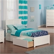 Leo & Lacey Madison Twin Wood Platform Bed & Storage Drawers in White