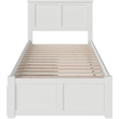 Leo & Lacey Madison Twin Wood Platform Bed & Storage Drawers in White
