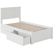 Leo & Lacey Madison Twin Wood Platform Bed & Storage Drawers in White