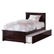 Leo & Lacey Madison Twin Platform Bed  & Twin Trundle in Espresso