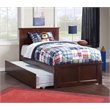 Leo & Lacey Madison Twin Platform Bed  & Twin Trundle in Walnut