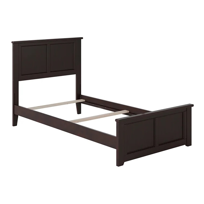 Leo & Lacey Madison Twin Wood Foundation Bed with Matching Footboard in Espresso