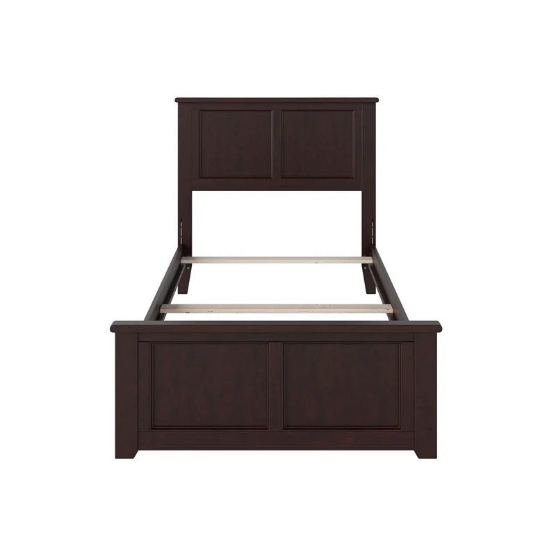 Leo & Lacey Madison Twin Wood Foundation Bed with Matching Footboard in Espresso