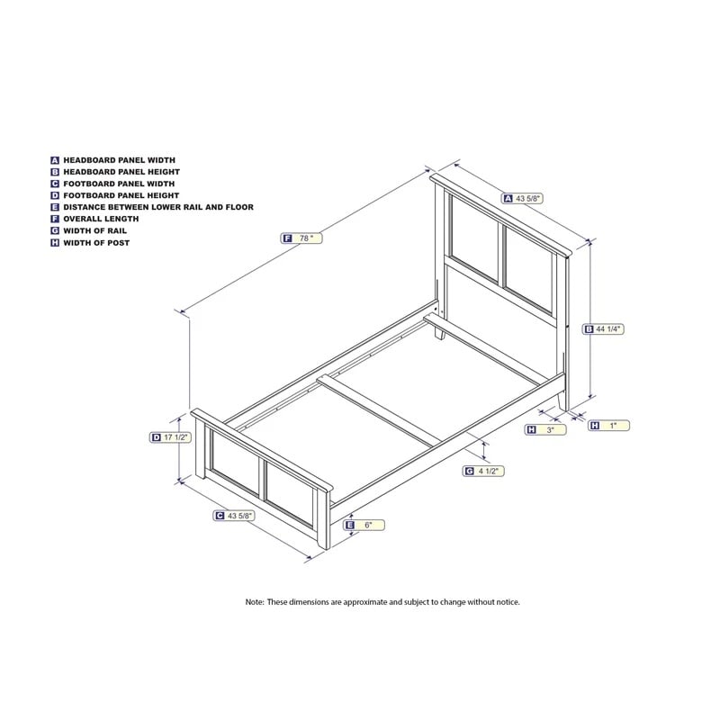 Leo & Lacey Madison Twin Wood Foundation Bed with Matching Footboard in Espresso