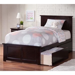 Leo & Lacey Madison Twin Platform Bed  and Drawers in Espresso