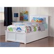 Leo & Lacey Madison Twin Platform Bed  and Storage Drawers in White