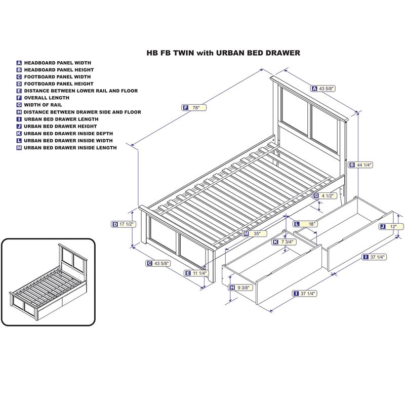 Leo & Lacey Madison Twin Platform Bed  and Storage Drawers in White