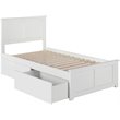 Leo & Lacey Madison Twin Platform Bed  and Storage Drawers in White