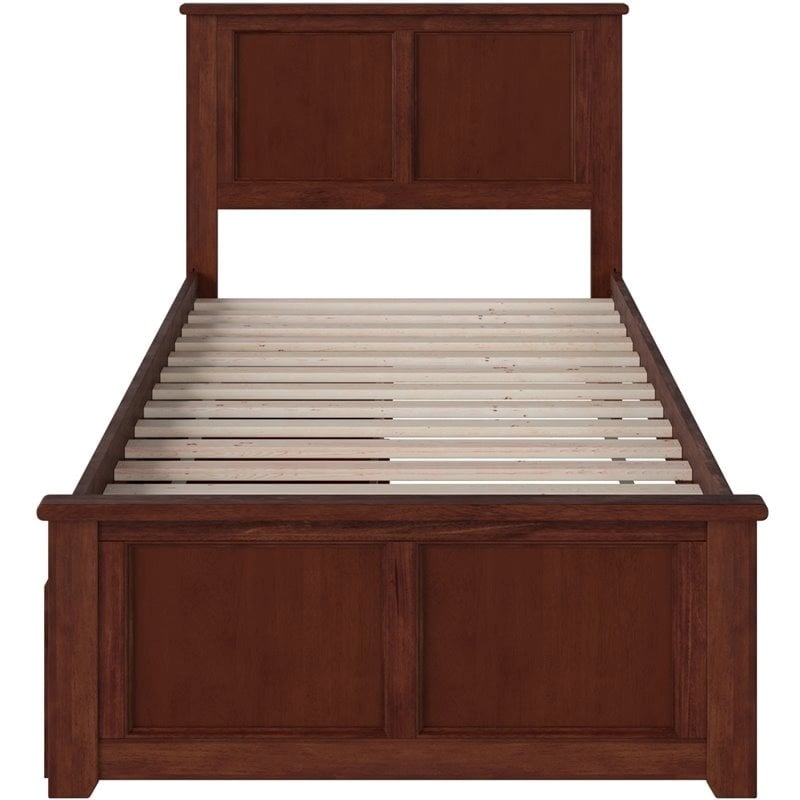 Leo & Lacey Madison Twin Platform Bed  and Storage Drawers in Walnut