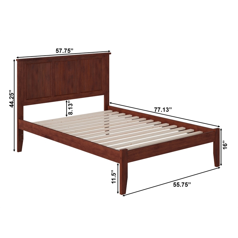 Leo & Lacey Madison Full Solid Wood Platform Bed in Walnut
