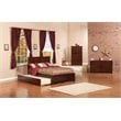Leo & Lacey Full Wood Platform Bed with Footboard and Twin Trundle in Walnut