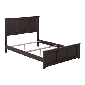Leo & Lacey Madison Full Wood Foundation Bed with Matching Footboard in Espresso