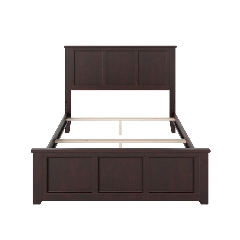 Leo & Lacey Madison Full Wood Foundation Bed with Matching Footboard in Espresso