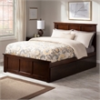 Leo & Lacey Full Platform Bed with Footboard & Storage Drawers - Walnut