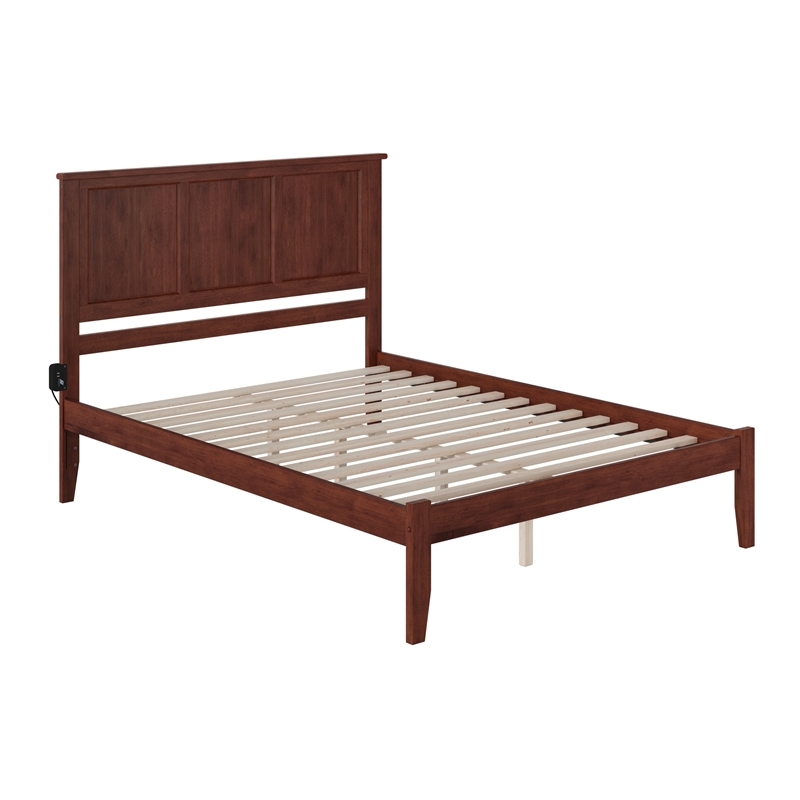 Leo & Lacey Madison Queen Solid Wood Platform Bed in Walnut