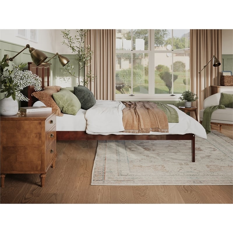 Leo & Lacey Madison Queen Solid Wood Platform Bed in Walnut