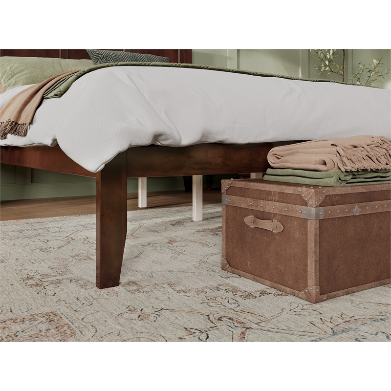 Leo & Lacey Madison Queen Solid Wood Platform Bed in Walnut