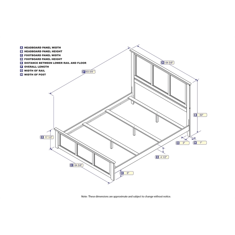 Leo & Lacey Madison Queen Wood Foundation Bed with Matching Footboard in White