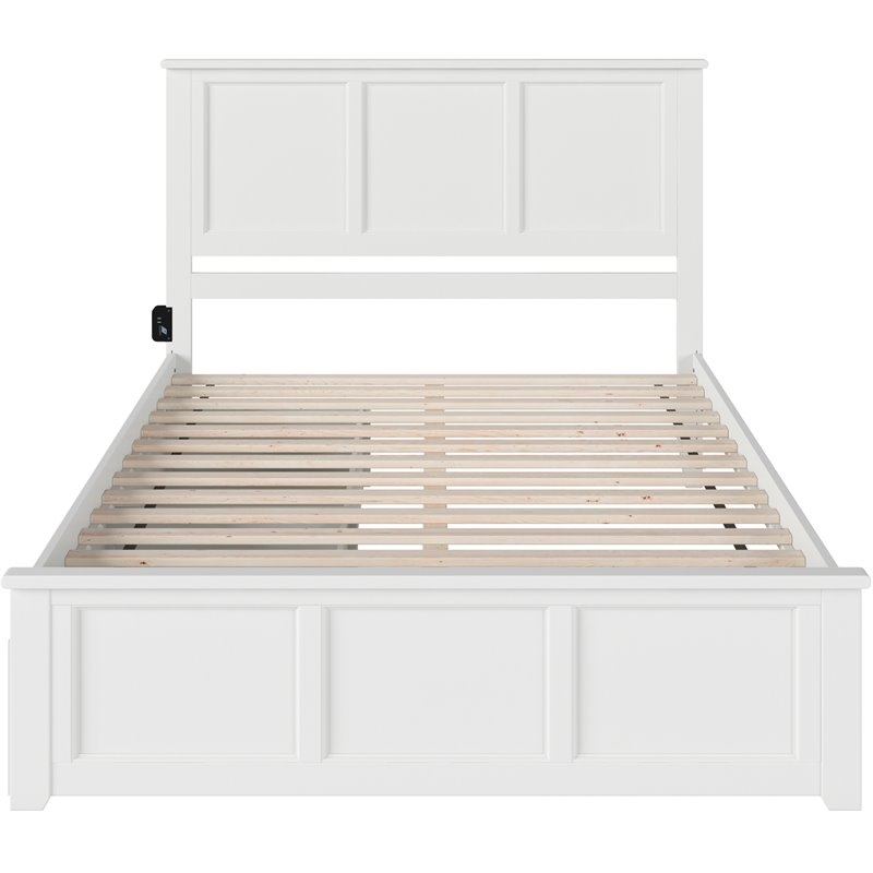 Leo & Lacey Madison Queen Platform Bed  & Storage Drawers in White