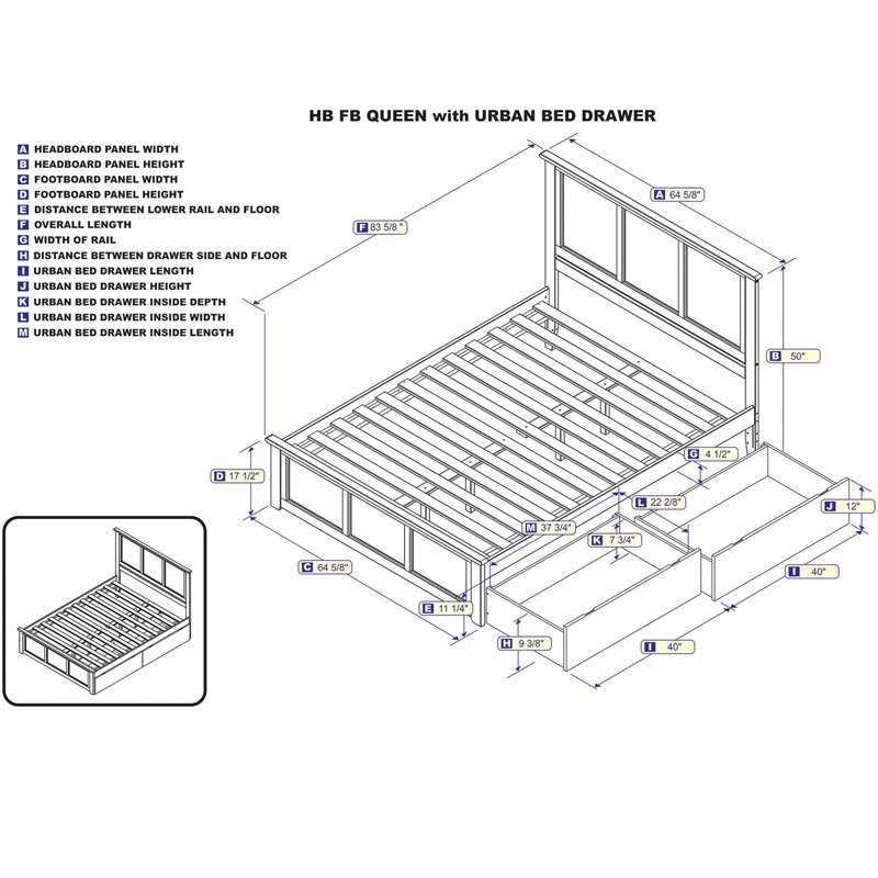 Leo & Lacey Madison Queen Platform Bed  & Storage Drawers in White
