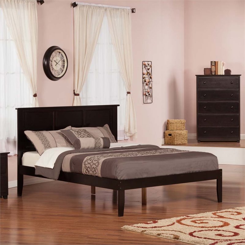 Leo & Lacey Madison King Solid Wood Platform Bed in Espresso
