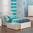 Leo & Lacey Mission Twin XL Wood Platform Bed and Storage Drawers in White
