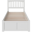 Leo & Lacey Mission Twin Wood Platform Bed w/Footboard and Twin Trundle in White