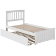 Leo & Lacey Twin Platform Bed with Matching Footboard & Twin Trundle in White