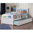 Leo & Lacey Twin Platform Bed with Matching Footboard & Twin Trundle in White
