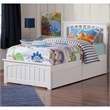Leo & Lacey Twin Platform Bed with Matching Footboard & Storage Drawers in White