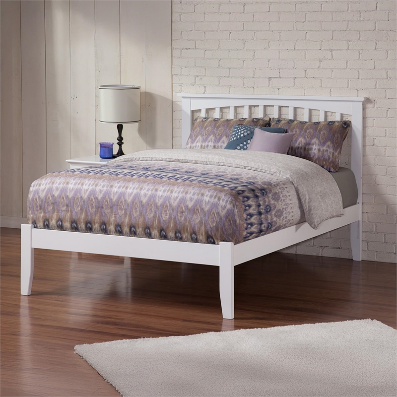 Leo & Lacey Mission Full Solid Wood Platform Bed in White